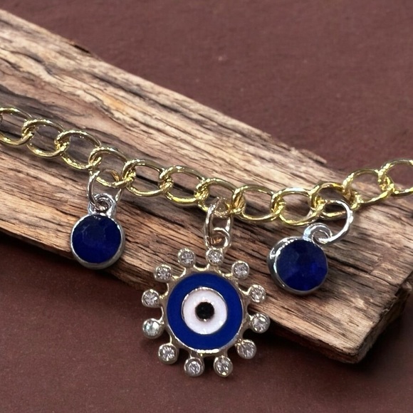 Evil eye charm necklace. 19” - Picture 8 of 16